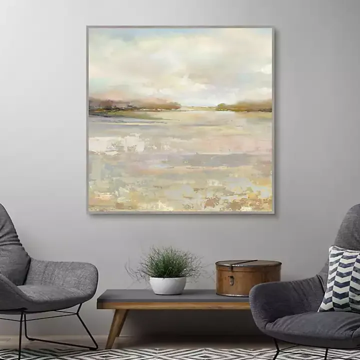 Tranquil Terrain Framed Canvas Print, 35x35 in.