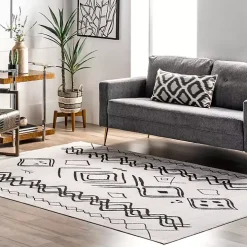 Transitional Moroccan Washable Area Rug, 4x6