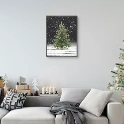 Tree With Snow Fall Christmas Wall Plaque