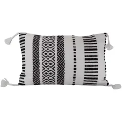 Tribal Stripe Tassel Outdoor Lumbar Pillow