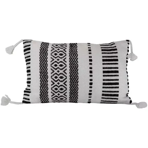 Tribal Stripe Tassel Outdoor Lumbar Pillow