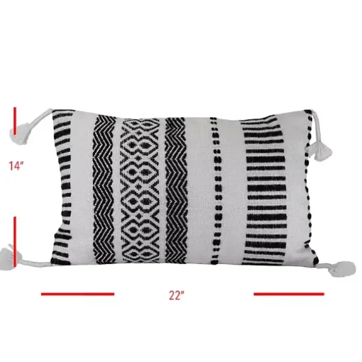 Tribal Stripe Tassel Outdoor Lumbar Pillow