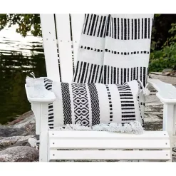 Tribal Stripe Tassel Outdoor Lumbar Pillow