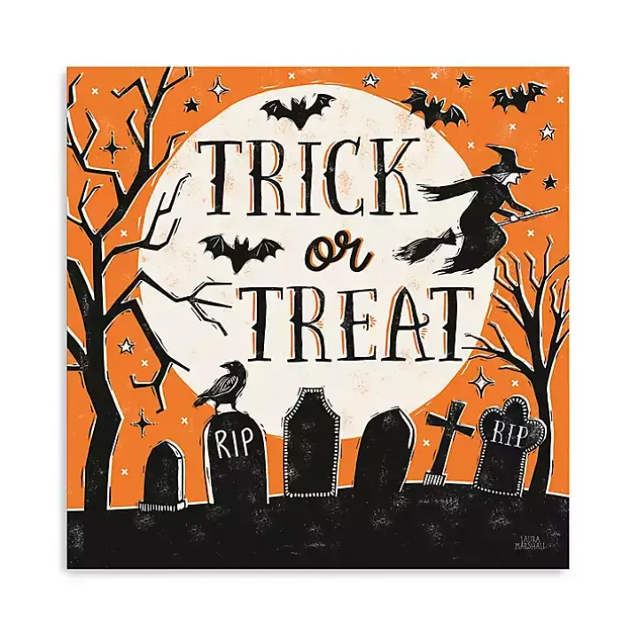 Trick or Treat Graveyard Canvas Art Print