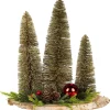 Trio of Bottle Brush Trees Christmas Decoration