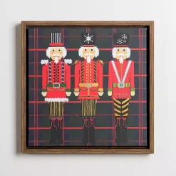 Triple Nutcrackers Plaid Wall Plaque