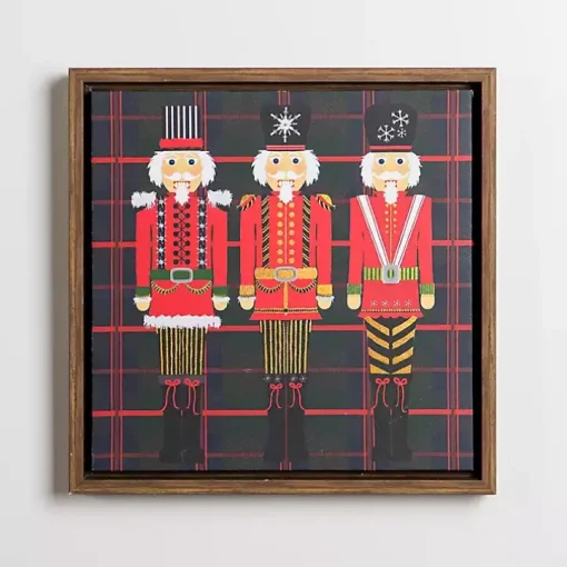 Triple Nutcrackers Plaid Wall Plaque