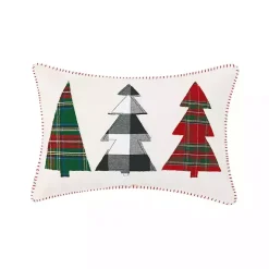 Tri-Tree Plaid Christmas Lumbar Pillow