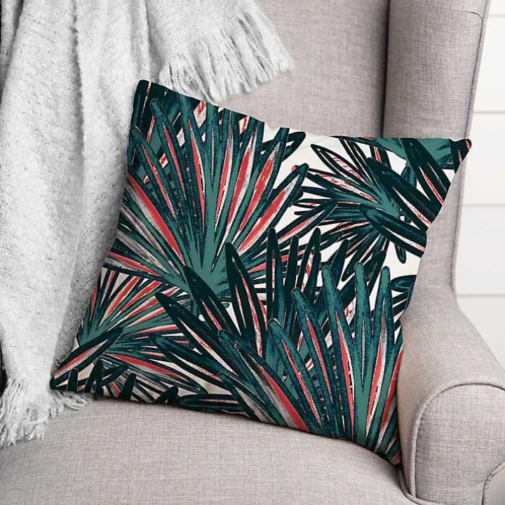 Tropical Leaves Outdoor Pillow