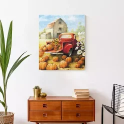 Truck in a Pumpkin Patch Canvas Art Print