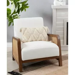 Tufted Cream Diamond Throw Pillow