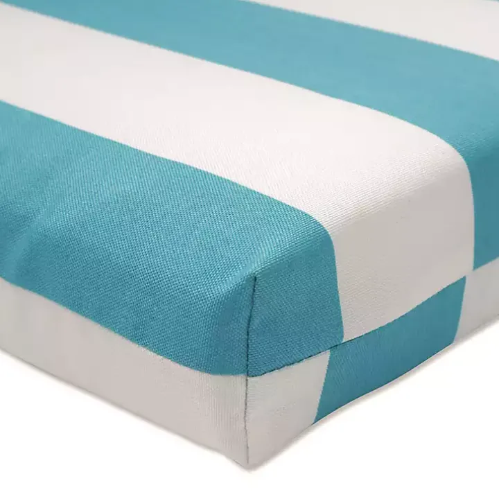 Turquoise Cabana Stripes Outoor Chaise Cushion
