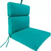 Turquoise Canvas French Edge Outdoor Chair Cushion