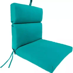 Turquoise Canvas French Edge Outdoor Chair Cushion