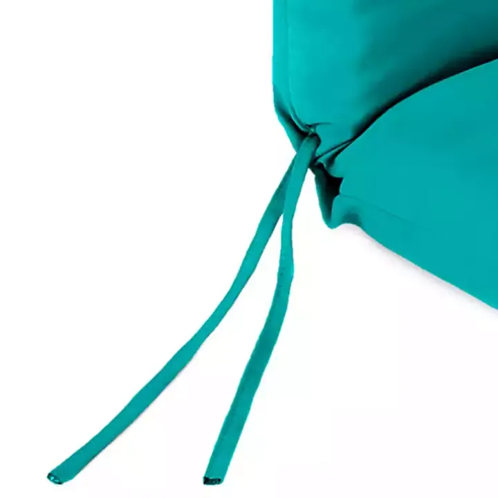 Turquoise Canvas French Edge Outdoor Chair Cushion