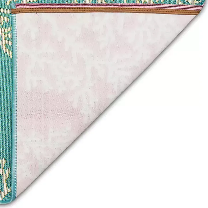Turquoise Coral Indoor/Outdoor Rug, 2x3