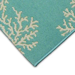 Turquoise Coral Indoor/Outdoor Rug, 3x4