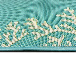 Turquoise Coral Indoor/Outdoor Rug, 3x4