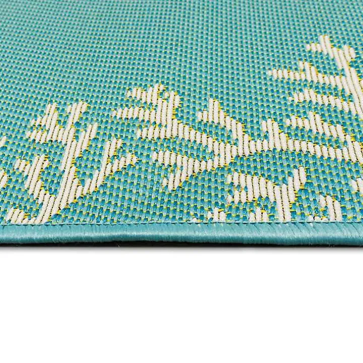 Turquoise Coral Indoor/Outdoor Rug, 2x3