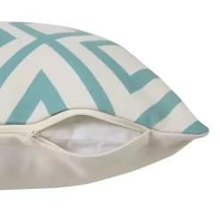 Turquoise Geometric Diamond Outdoor Pillow