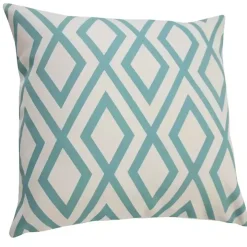 Turquoise Geometric Diamond Outdoor Pillow