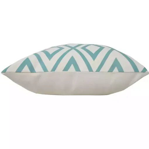 Turquoise Geometric Diamond Outdoor Pillow