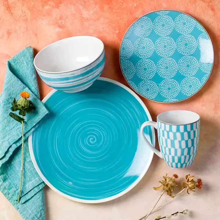 Turquoise Stoneware 16-pc. Dinnerware Set