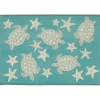 Turquoise Turtles Indoor/Outdoor Rug, 2x3