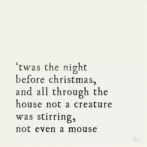 Twas the Night Gold Framed Canvas Art Print