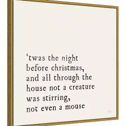 Twas the Night Gold Framed Canvas Art Print