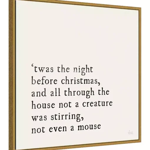 Twas the Night Gold Framed Canvas Art Print