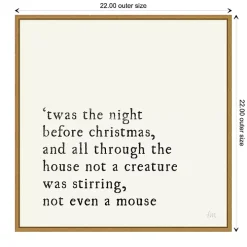 Twas the Night Gold Framed Canvas Art Print