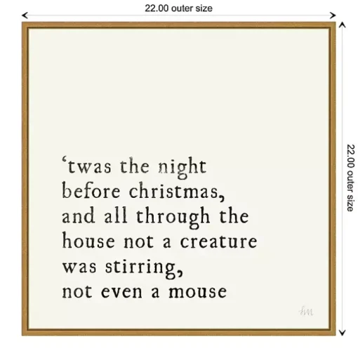 Twas the Night Gold Framed Canvas Art Print