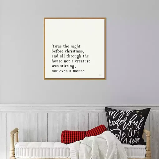 Twas the Night Gold Framed Canvas Art Print