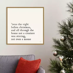 Twas the Night Gold Framed Canvas Art Print