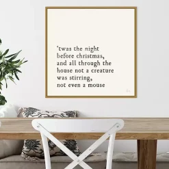 Twas the Night Gold Framed Canvas Art Print