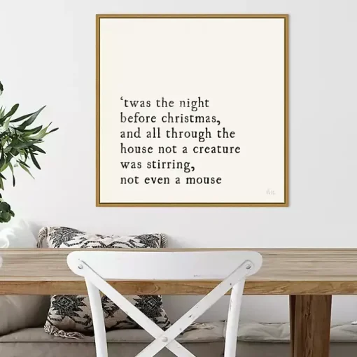 Twas the Night Gold Framed Canvas Art Print