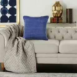 Twilight Blue with Embroidered Edge Pillow, 24 in.
