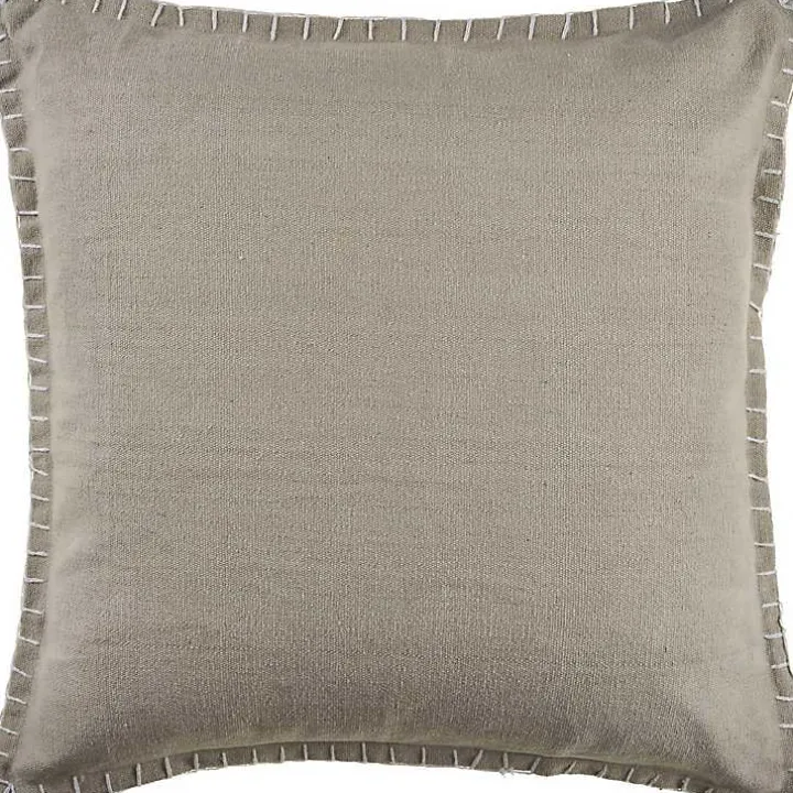 Twine Embroidered Edge Pillow, 24 in.