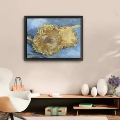Two Cut Sunflowers Framed Canvas Art Print
