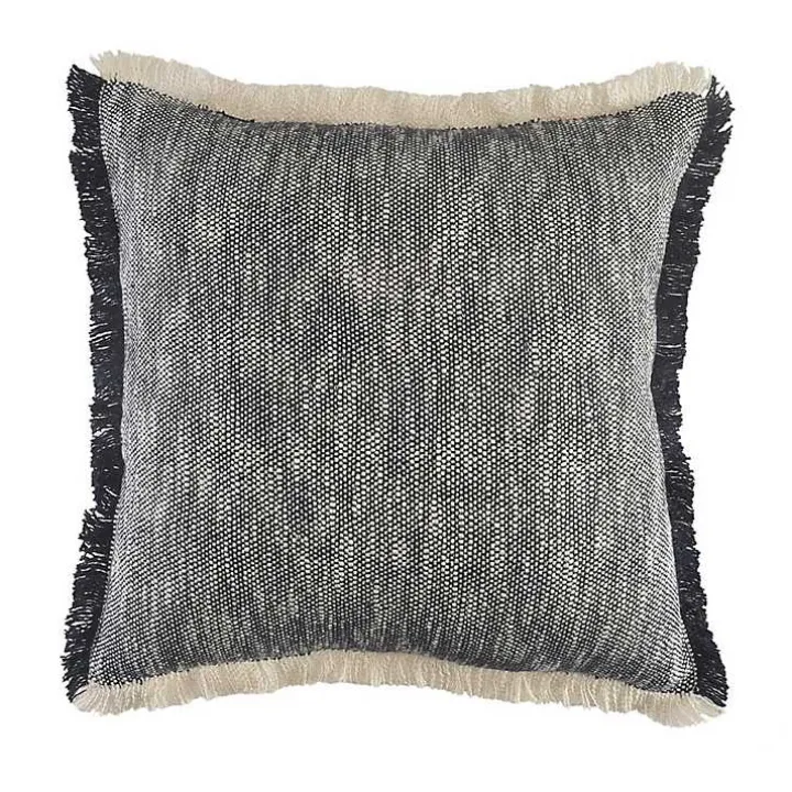 Two-Tone Navy Woven Accent Pillow