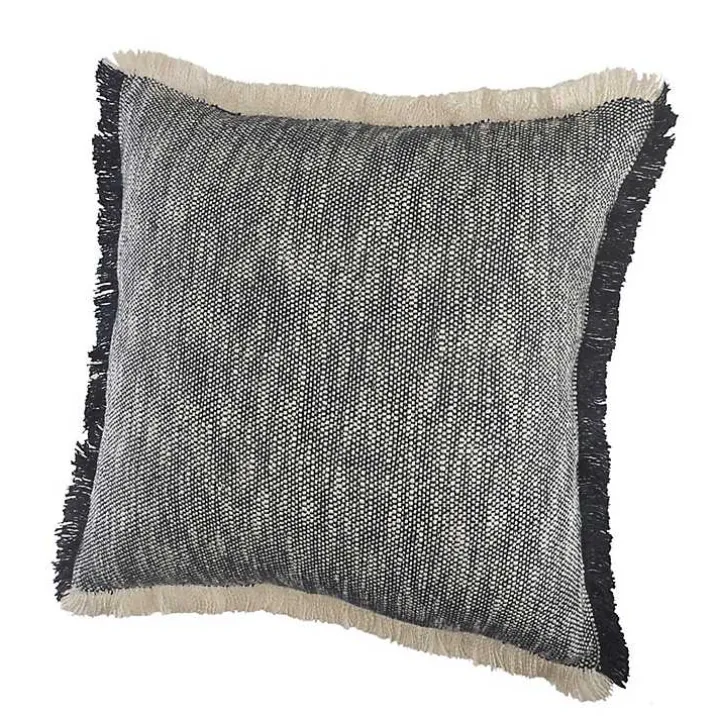 Two-Tone Navy Woven Accent Pillow