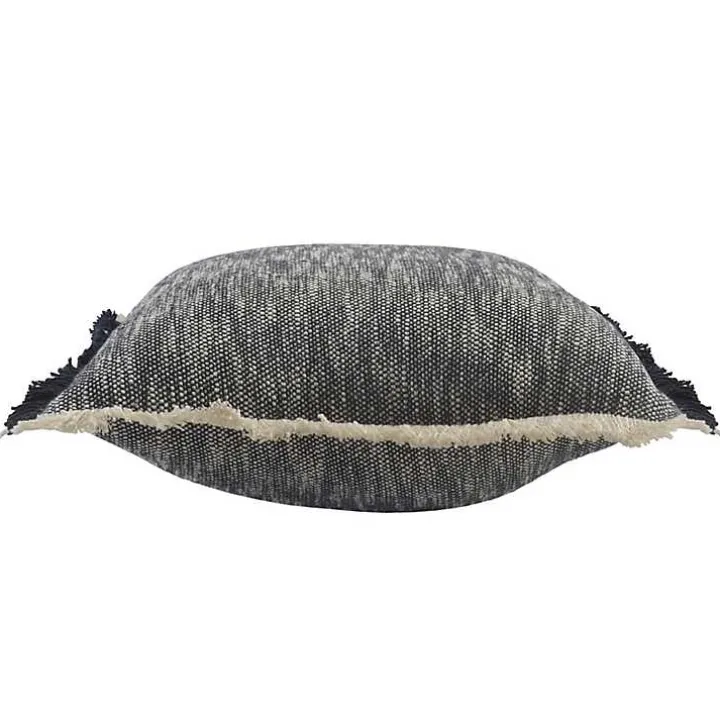 Two-Tone Navy Woven Accent Pillow