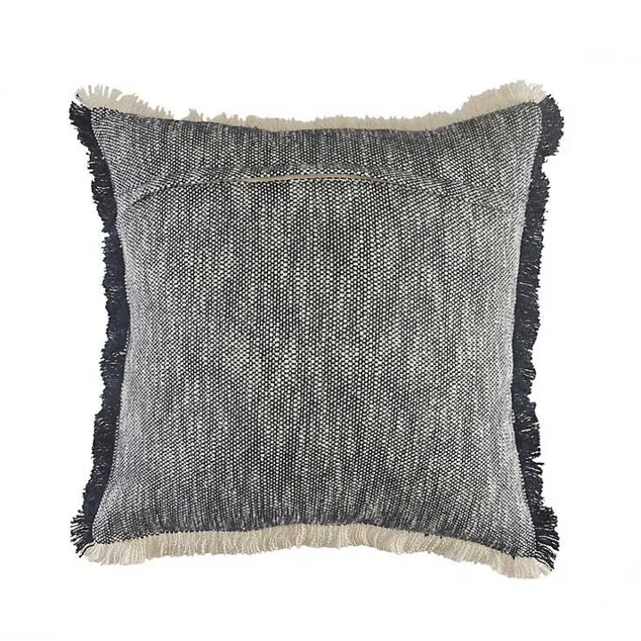 Two-Tone Navy Woven Accent Pillow