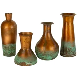 Two-Toned Copper Vases, Set of 4