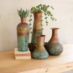 Two-Toned Copper Vases, Set of 4