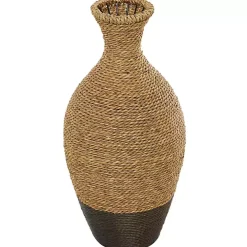 Two-Toned Natural Seagrass Floor Vase, 21 in.