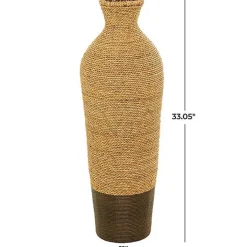 Two-Toned Natural Seagrass Floor Vase, 33 in.