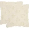 Vanilla Knotted Diamond Throw Pillows, Set of 2