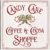 Vintage Candy Cane Christmas Canvas Wall Plaque
